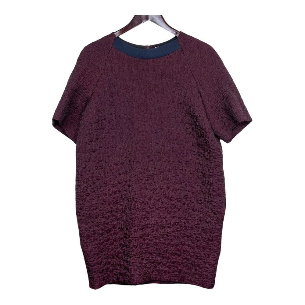 Victoria Beckham Textured Plum Midi Dress